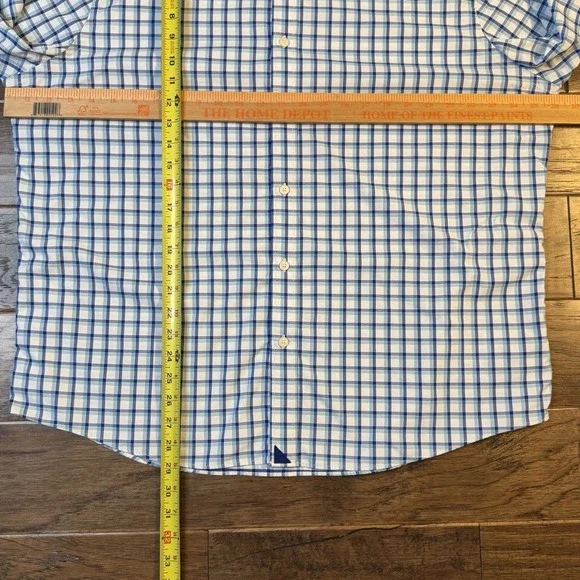 UNTUCKit Performance Button Shirt Men's 2XL  Blue Foris Nylon Stretch Plaid - Picture 4 of 6